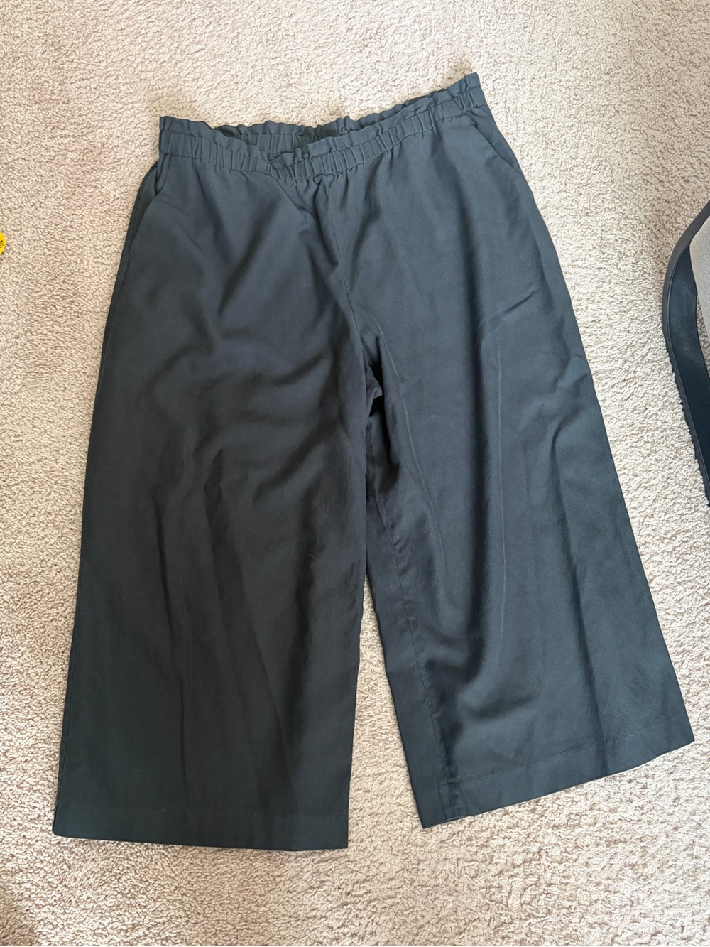 Express Black Wide Leg Cropped Trousers